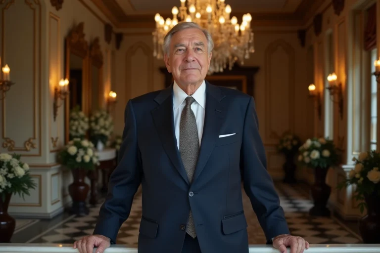 Homme d age en costume dans le lobby du Ritz Paris