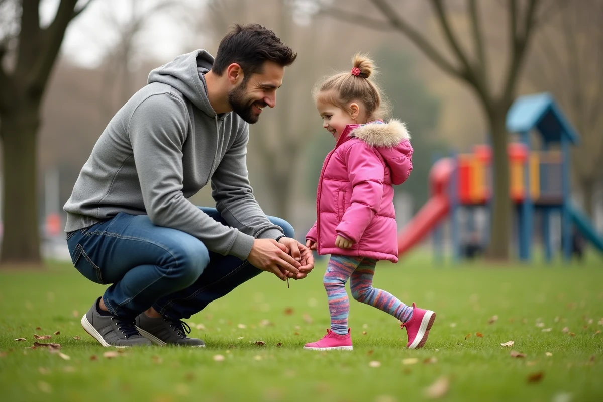 Pere aidant sa fille à l